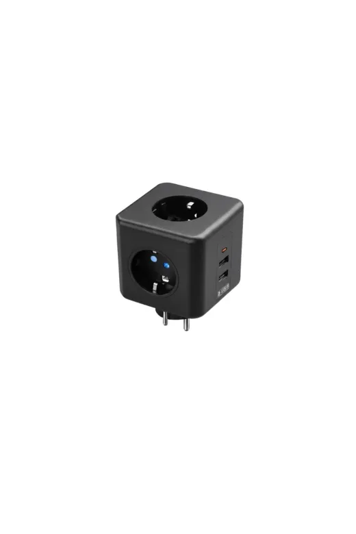 UCUZTEKNO TYCF18F448A9A3874E8BF2500 Trendlia Akım Ve Voltaj Korumalı Küp Priz 3 Usb Destekli