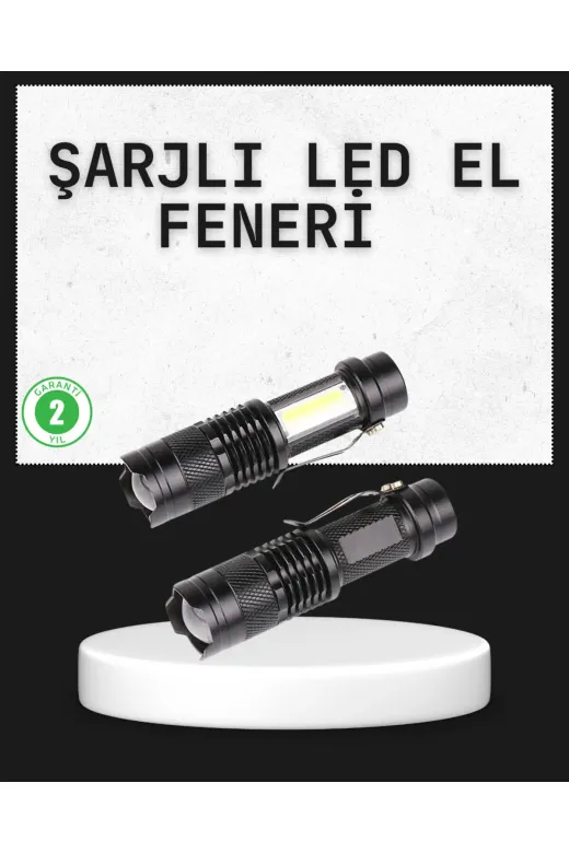UCUZTEKNO TYCFA2158283CD9B750445D01 Odak Ayarlı 2000 Lümen Şarjlı Led El Feneri