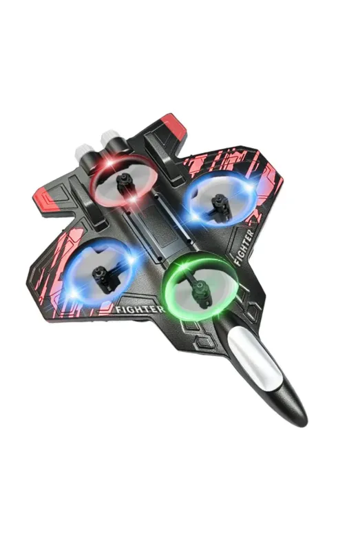 UCUZTEKNO UCZZZ14AGESUÇAKDRONE-4 Trendlia Led Işıklı Oyuncak Drone Fighter Jet Tasarımlı Uzaktan Kumandalı Uçak
