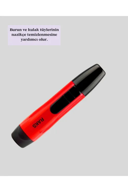 UCUZTEKNO UCZZZBURUNTIRAŞMAKİNESİ-2 Trendlia Raks Leo Burun Kulak Tüy Alma Makinesi 45 Dk Şarj Süreli Kırmızı