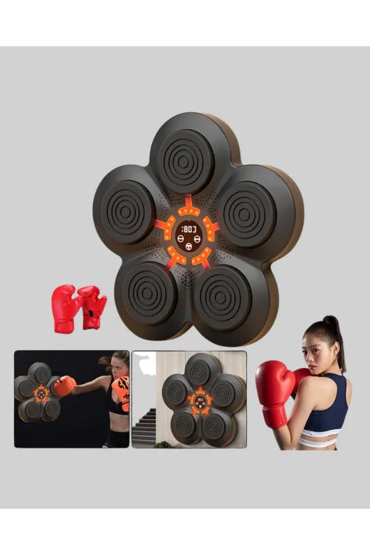 UCUZTEKNO UCZZZMÜZİKBOXMAKİNESİ-1 Trendlia Ev Tipi Akıllı Boks Duvar Paneli Müzikli Bluetoothlu Refleks Geliştirme