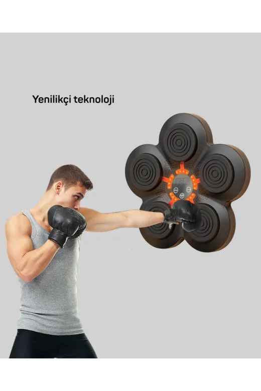 UCUZTEKNO UCZZZMÜZİKBOXMAKİNESİ-1 Trendlia Ev Tipi Akıllı Boks Duvar Paneli Müzikli Bluetoothlu Refleks Geliştirme