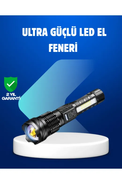 UCUZTEKNO UCZZZPS2700-1 Trendlia Güçlü Led El Feneri Şarj Edilebilir Çok Modlu