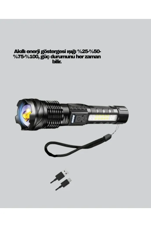UCUZTEKNO UCZZZPS2700-1 Trendlia Güçlü Led El Feneri Şarj Edilebilir Çok Modlu