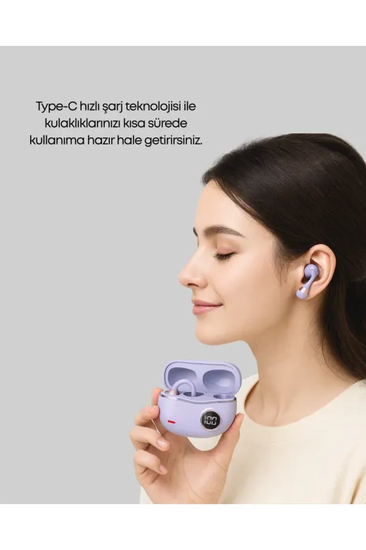 UCUZTEKNO UCZZZYXG10KÜPEKULAKLIK-2 Yxg10 Klipsli Açık Kulaklık – Spor İçin Uygun, Aptx Ses, Ergonomik Yapı