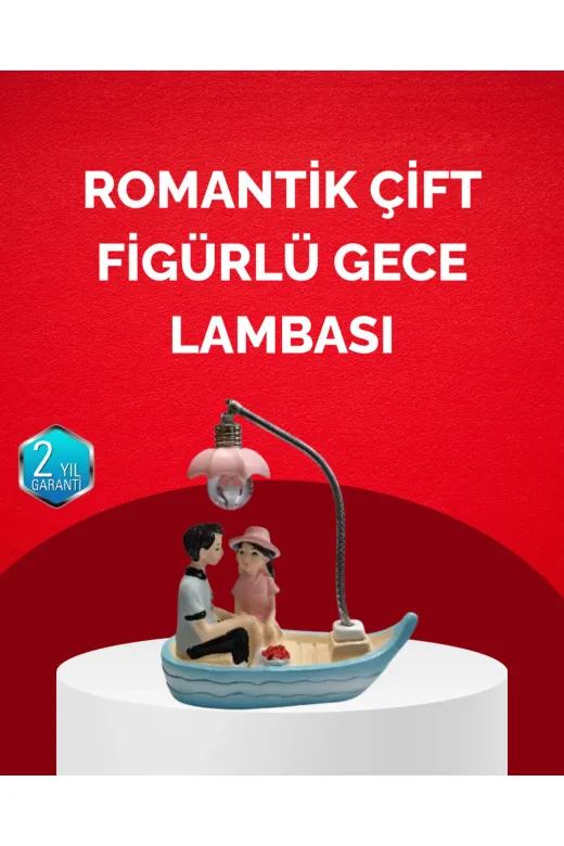 UCUZTEKNO UCZZZZTEKNEIŞIKPEMBE-3 Trendlia Sevgililer Günü İçin Romantik Çift Figürlü Dekoratif Gece Lambası