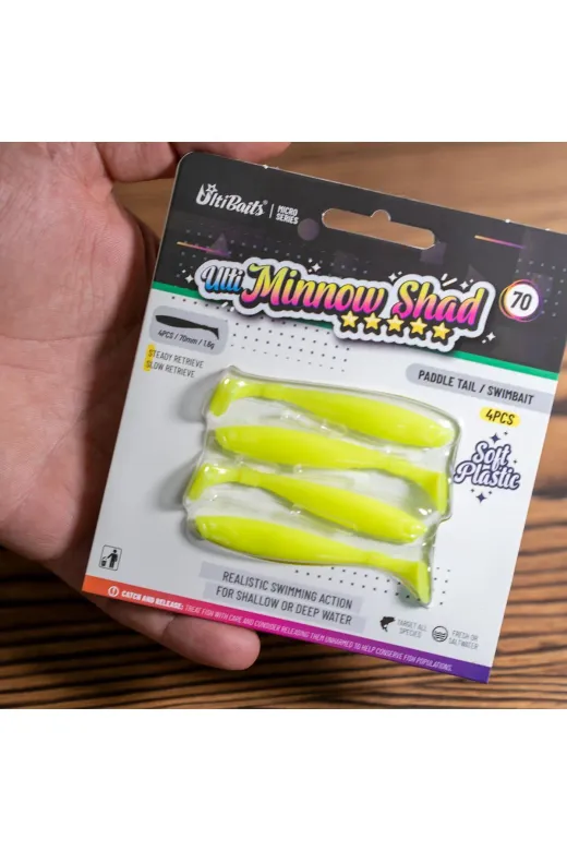 ultibaits UltiBaits Minnow Shad Ulti Baits Minnow Shad Silikon Balık Yem 70Mm 1,6Gr 4 Adet