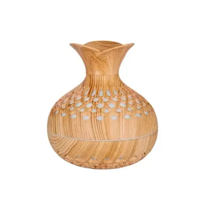 Ultrasonik Hava Nemlendirici Buhar Makinesi 300Ml LED Işıklı Aroma Difüzörü Ahşap Görünüm