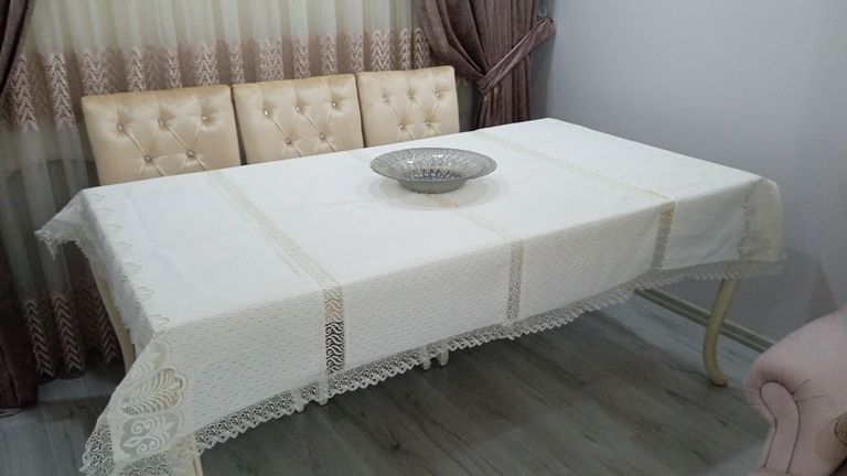 Uludağ Güpürlü Masa Örtüsü 160*220 Cm Beyaz