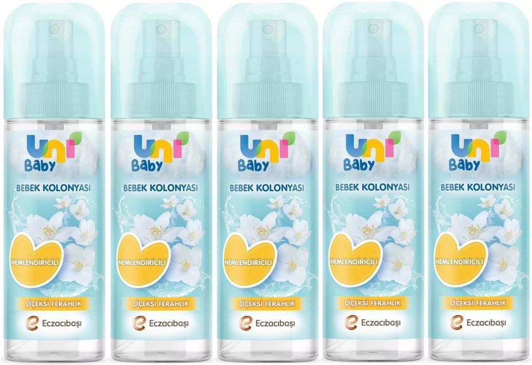 Uni Baby Bebek Kolonyası 150ML Nemlendiricili/Çiçeksi Ferahlık (5 Li Set)