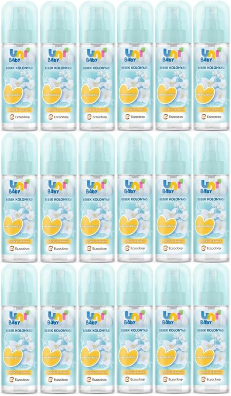 Uni Baby Bebek Kolonyası 150ML Nemlendiricili/Çiçeksi Ferahlık (18 Li Set)