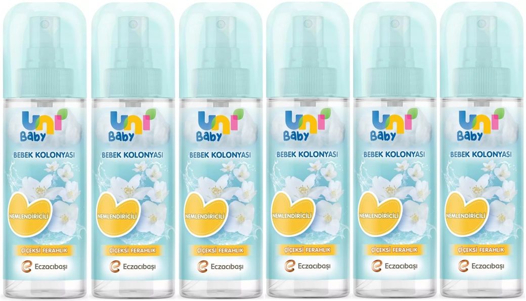Uni Baby Bebek Kolonyası 150ML Nemlendiricili/Çiçeksi Ferahlık (6 Lı Set)