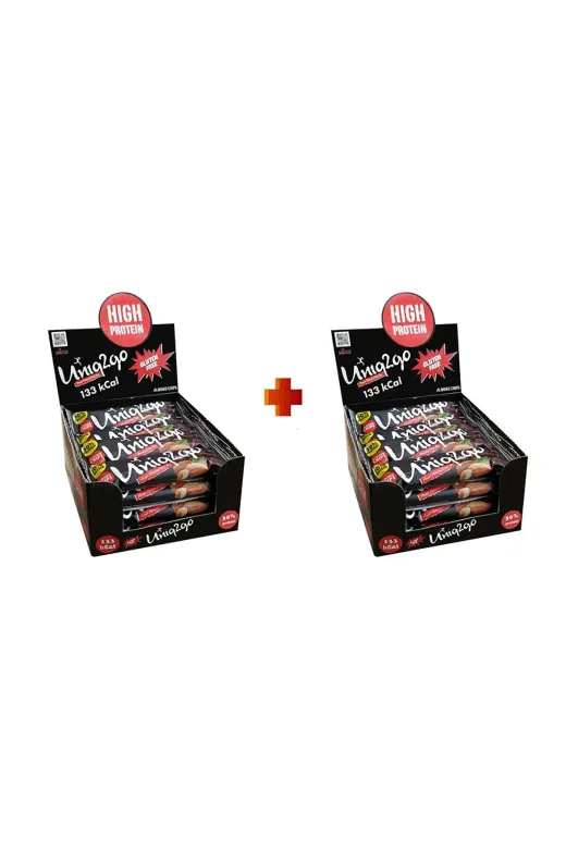 Uniq2go 86806432224452 Power Midi 16Lı Kutu 2X Kutu %100 Naturel Badem Parçacıklı Proteinli Bar Kutu Içi Adet 38Gr.