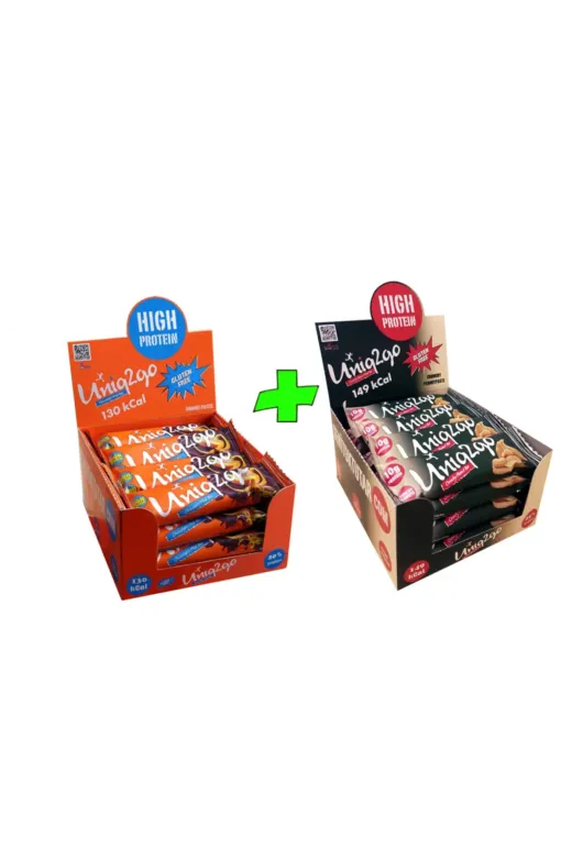 Uniq2go 86806432224838 Chocolight Mıdı40G Portakallı+ Crunchy Mıdı40G Fıstıkezmeli Proteinli Bar(32 Adetbar)