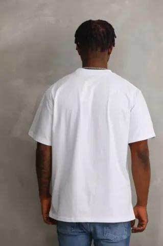 Unisex Baskılı Oversize T-Shirt - Beyaz - M - Beyaz