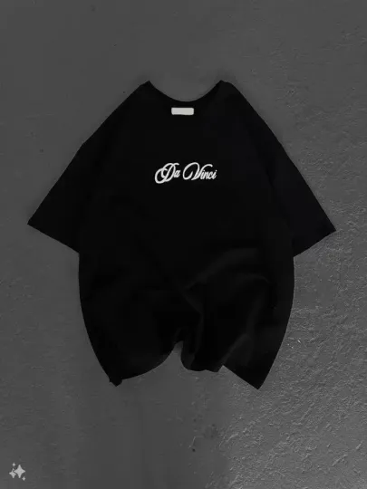 Unisex Baskılı Oversize T-Shirt - Siyah - S - Siyah