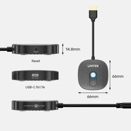 Unitek V1711A Çift Alıcılı Kablosuz HDMI Verici Seti