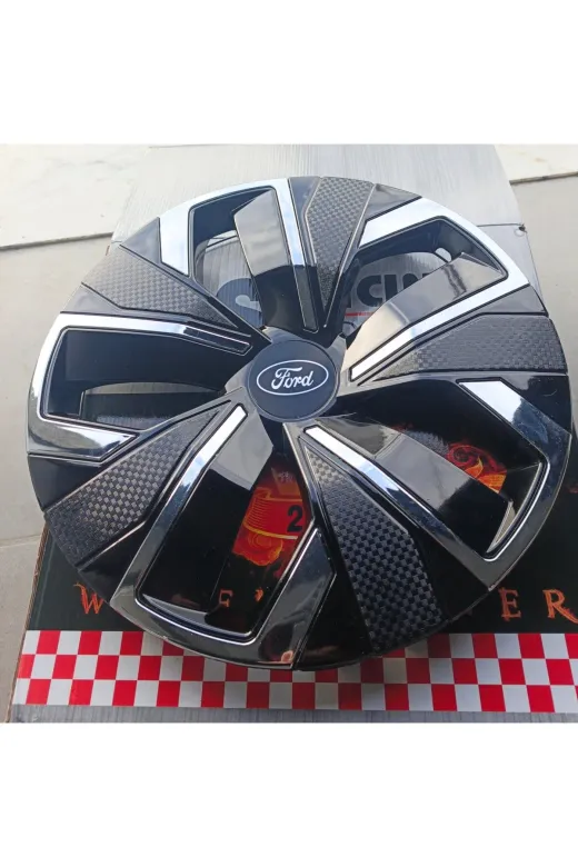 Universal 28372836826382 Ford Focus Uyumlu 16 Inç Krom Çıtalı Jant Kapağı 4'lü Takım Amblem Hediyeli