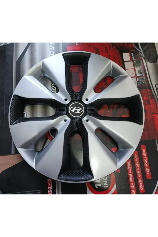 Universal 28372837837383 Hyundai Accent Era/blue Uyumlu 15 Inç Çift Renk Jant Kapağı 4'lü Takım Amblem Hediyeli