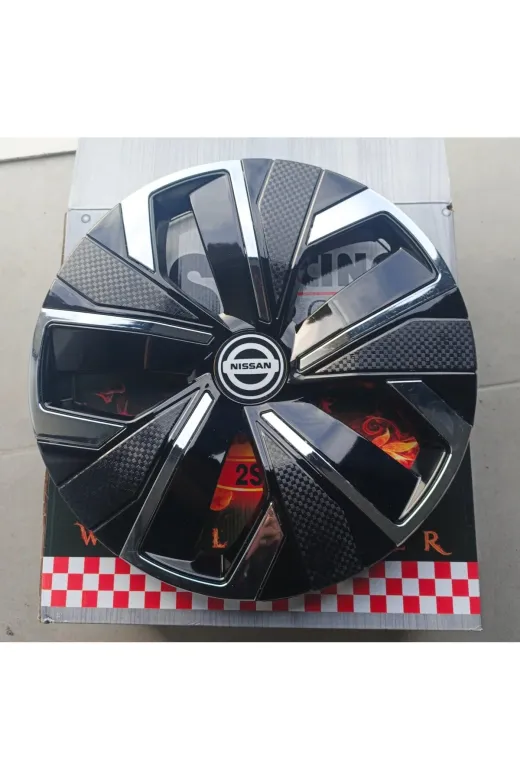 Universal 2837293729379227 Nissan Micra Uyumlu 16 Inç Krom Çıtalı Jant Kapağı 4'lü Takım Amblem Hediyeli
