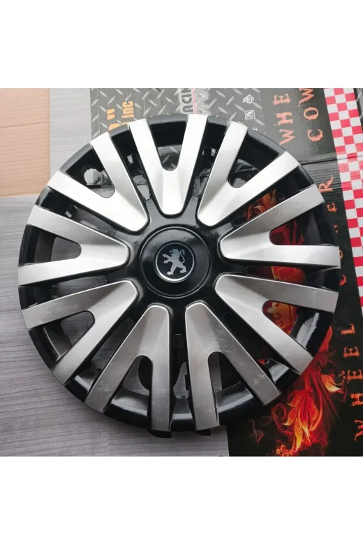 Universal 29379272927pe Peugeot 206 Uyumlu 14 Inç Çift Renk Jant Kapağı 4'lü Takım Amblem Hediyeli