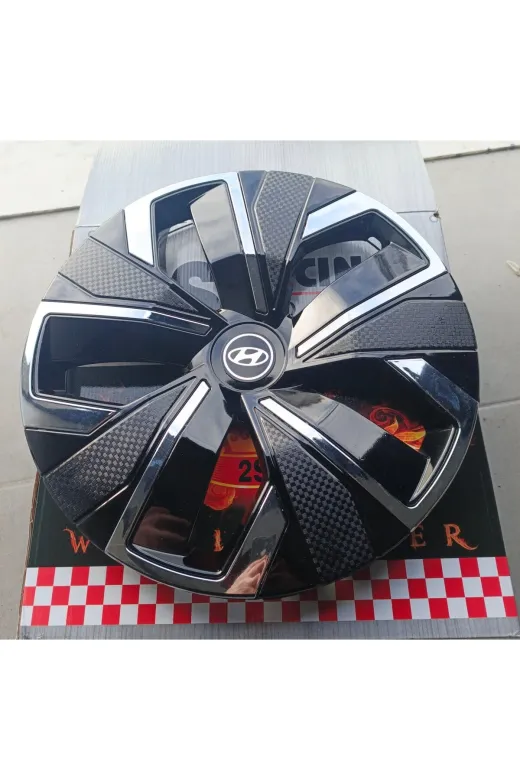Universal 38363838397383 Hyundai Accent Era / Blue Uyumlu 14 Inç Krom Çıtalı Jant Kapağı 4'lü Takım Amblem Hediyeli