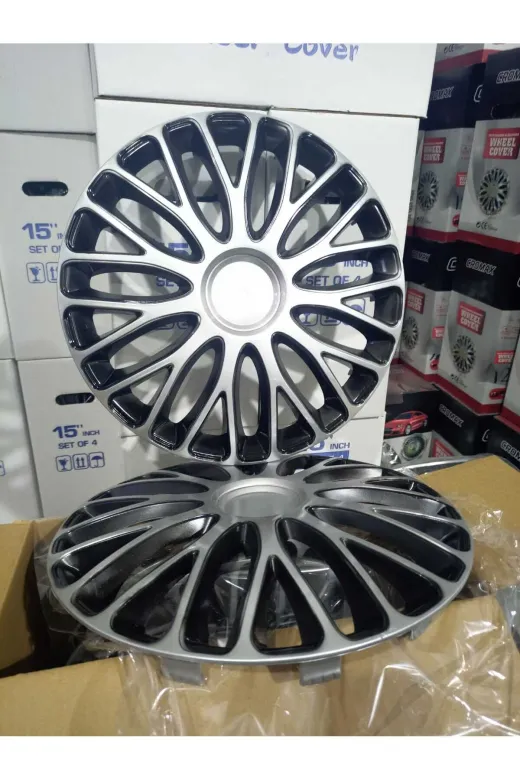 Universal 38368373 15"inç Volkswagen Araçlarla Uyumlu Çift Renk Jant Kapağı 4'lü Takım Amblem Hediyeli
