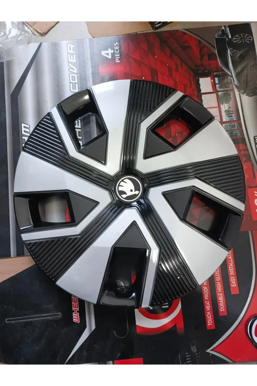 Universal 383739373972923 Skoda Superb Uyumlu 15 Inç Jant Kapağı 4'lü Takım Amblem Hediyeli