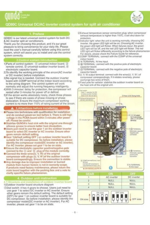Universal V00152 Inverter Klima Kartı Qd-80C