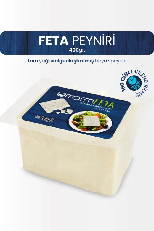 URFARM FETA400 Feta Peyniri 400 Gr. Vakum Ambalaj | Olgunlaştırılmış Tam Yağlı Koyun Peyniri (Feta Cheese)