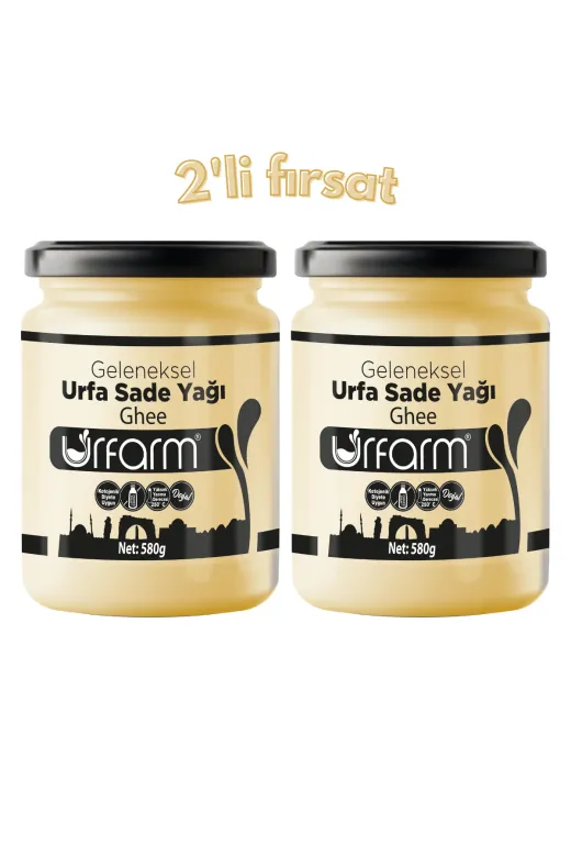 URFARM SADEYAG580-2 Coğrafi İşaretli Urfa Sade Yağ 580 Gr - 2'li Paket - Urfa Sadeyağ Kadim Gıda Coğrafi İşaretli Altın Yağ