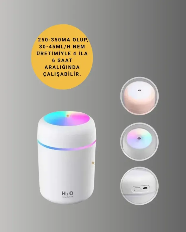 USB Girişli Taşınabilir Mini Nemlendirici 300ml Su Hazneli
