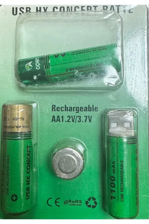 usb-hx Hx Consept Şarjlı Usb  Pil  3 Adet Aa 1100 Mah 1,2 /3,7 Volt