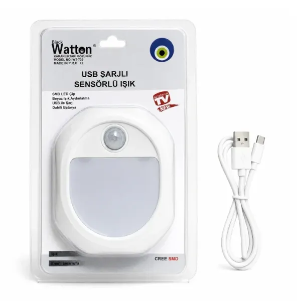 Usb Şarjlı Led Lamba Mıknatıslı 1w Beyaz Işık