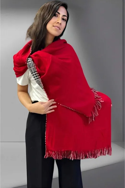 UTŞ152570 Kadın Çift Taraflı Düz Renk Yumuşak Dokulu Omuz Şalı Atkı ( 70Cm X 180Cm )