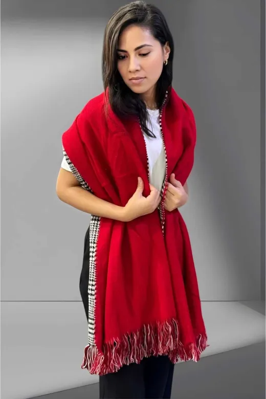 UTŞ152570 Kadın Çift Taraflı Düz Renk Yumuşak Dokulu Omuz Şalı Atkı ( 70Cm X 180Cm )