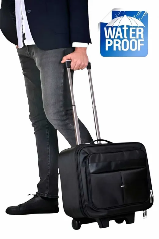 UTL1020 Çekçekli Orta Boy Lüx Kasalı Siyah Pilot, Evrak, Laptop, Notebook Çantası