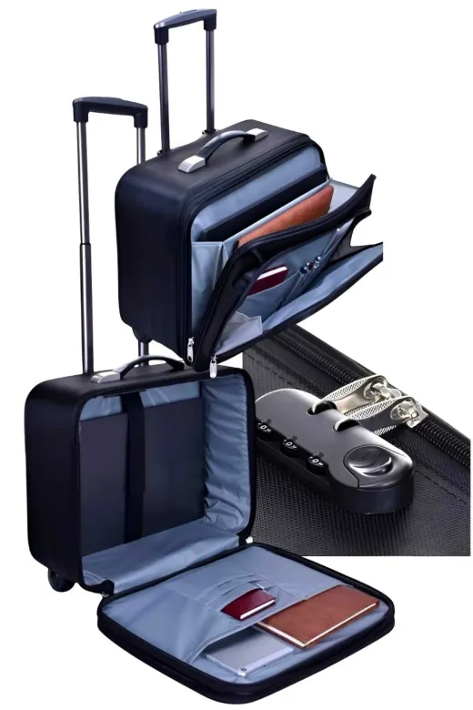 UTL1020 Çekçekli Orta Boy Lüx Kasalı Siyah Pilot, Evrak, Laptop, Notebook Çantası