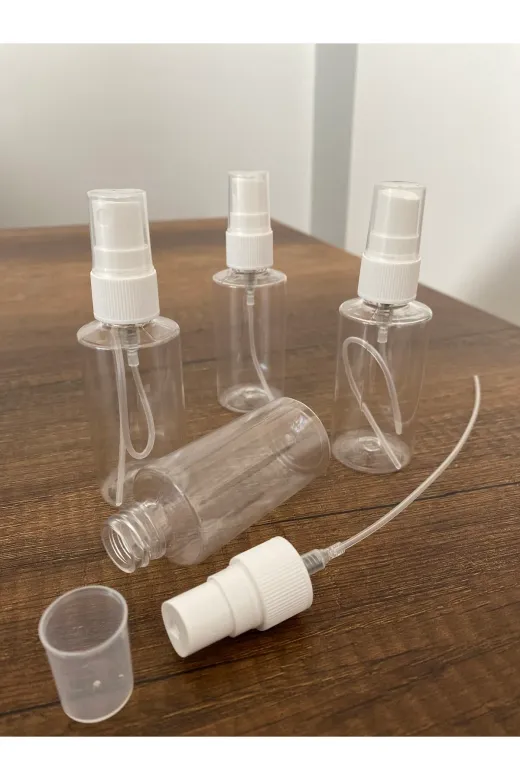 Uygar US28BK5698 250 Adet 50 Ml Fısfıs Şişe Sprey Kapaklı Şişe Seyahat Cep Çanta Kolonya Dezenfektan Şişesi