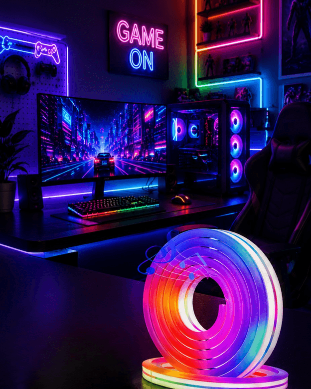 Uygulama Kontrollü RGB Neon Led Şerit Işık 16 Milyon Renk Destekli