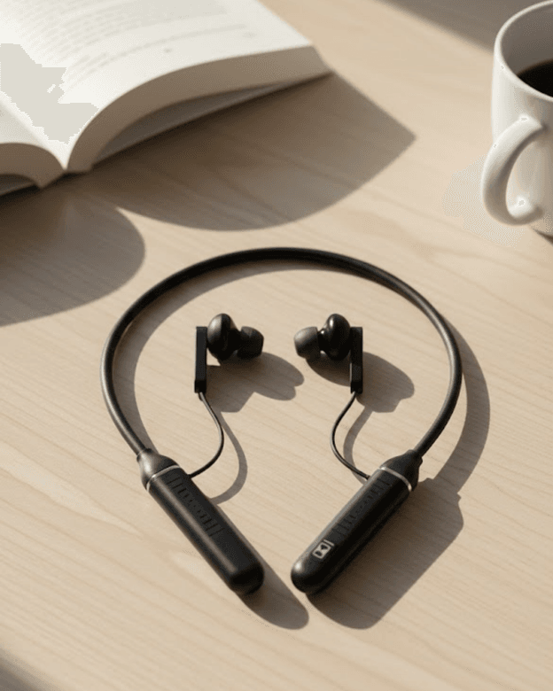 Uzun Süre Kullanımlı Kablosuz Boyun Askılı Stereo Kulaklık Güçlü Bas ve Net Ses
