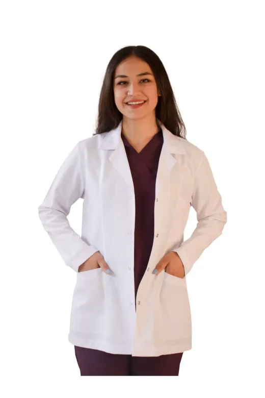 VAYTEKS 100KGYC5 Kadin Gömlek Yaka Ceket Boy Doktor Öğretmen Laboratuvar Önlüğü