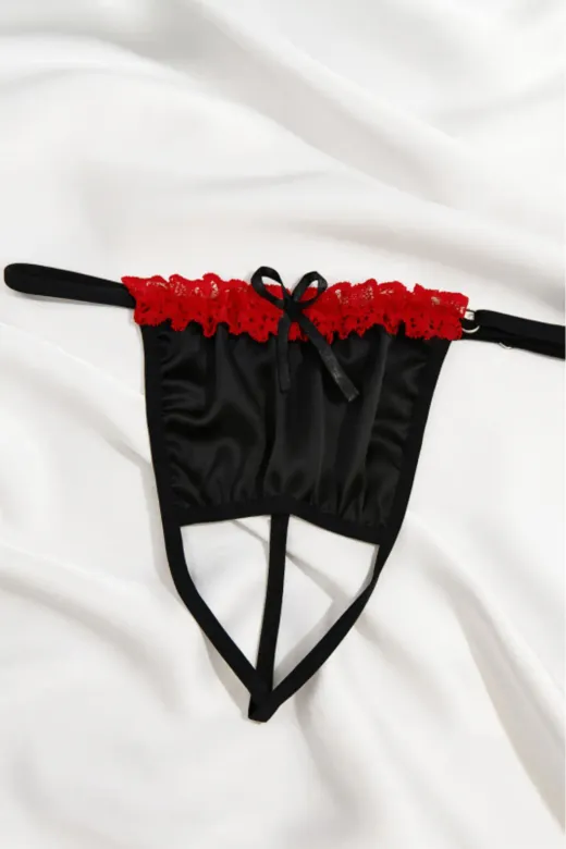Venlisa Fiyonk Detaylı Saten G-String V6801
