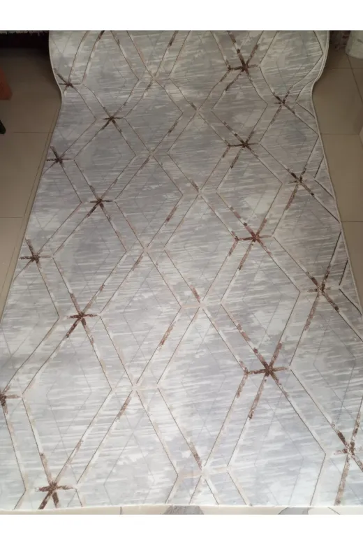 Venüs nzogln1 Gri Modern Yumuşak Yıkanabilir Kaymaz Taban Dört Mevsimlik Salon Banyo Balkon Gençodası Kesme Halı