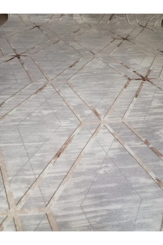Venüs nzogln1 Gri Modern Yumuşak Yıkanabilir Kaymaz Taban Dört Mevsimlik Salon Banyo Balkon Gençodası Kesme Halı