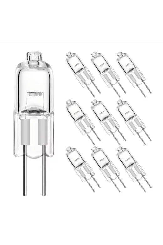 VEZALUX Vezalux 12v 20w Şeffaf 10 Lu 10'lu Paket 12V 20W Şeffaf Sarı Işık G4 Duylu Avize, Spot Ve Aspiratör İçin Kapsül Ampul Sarı Işık Ampul
