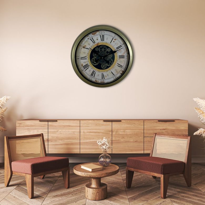 Vintage Aurea 60 Cm Çarklı Duvar Saati