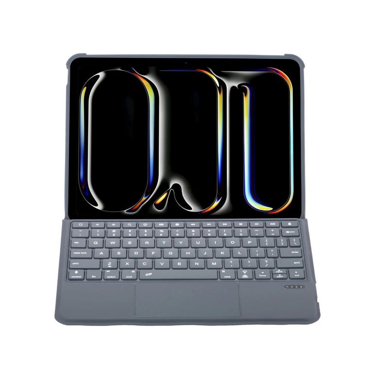 VINTESSY İTRARK45718MUK T5510D Apple Uyumlu İpad Pro 13 2024 Kılıf Palermo Ledli Klavyeli Standlı Tablet Kılıfı - Siyah Arka Kapak Diğer