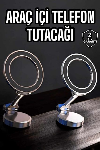 VINTESSY TKNUCZTELEFONT3MKR Telefon Tutucu Tüm Arabalara Uyumlu Araç İçi Katlanabilir Manyetik Tasarım Akıllı Saat