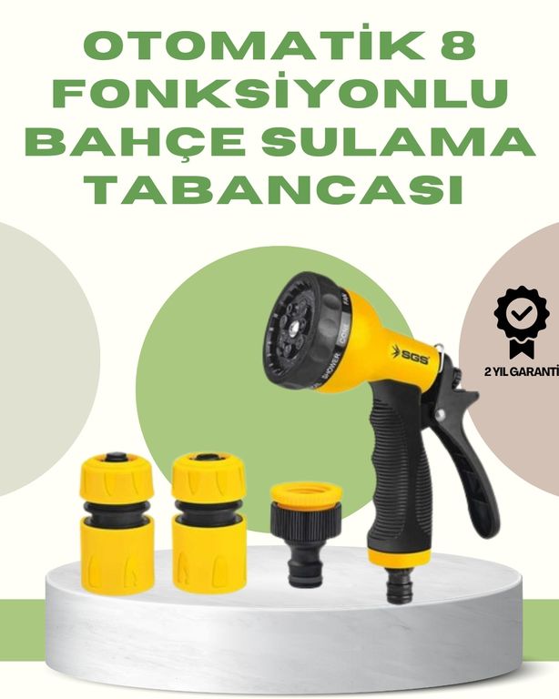 VINTESSY TKNUCZZZSULAMATABANCASI-2MKR Çok Fonksiyonlu Bahçe Sulama Tabancası Ergonomik Basınçlı Sprey Standart